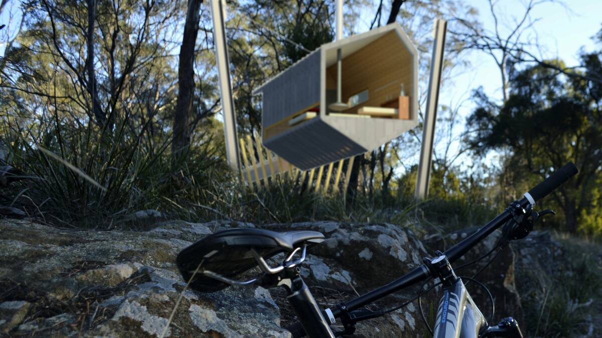 The Blue Derby Pods Ride will be a three-day tour of trails that allows participants to stay in suspended, pod-style accommodation. Picture: PHILP LIGHTON ARCHITECTS