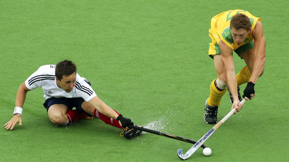 Kieron Arthur in action for Australia tackling Rob Farrington, of Great Britain, in the gold medal match during the Australian Youth Olympic Festival in Sydney last year.  Picture: GETTY IMAGES