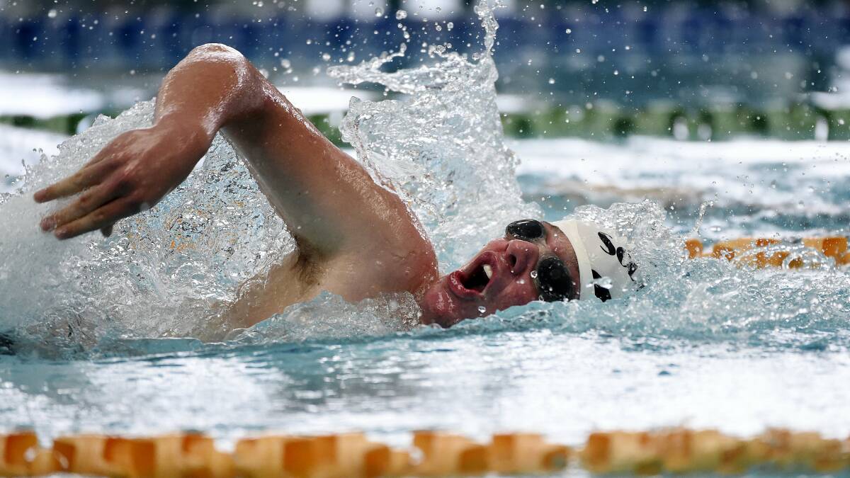 Scottsdale’s Kyle Evans in the 100m freestyle at the Northern High School Sport Association division 1 carnival.  Pictures: MARK JESSER  