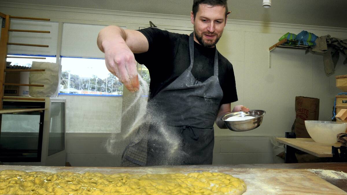 The US-born owner of Ravenswood bakery Apiece, Ian Lowe,  at work on one of his Italian-inspired creations. Picture: GEOFF ROBSON