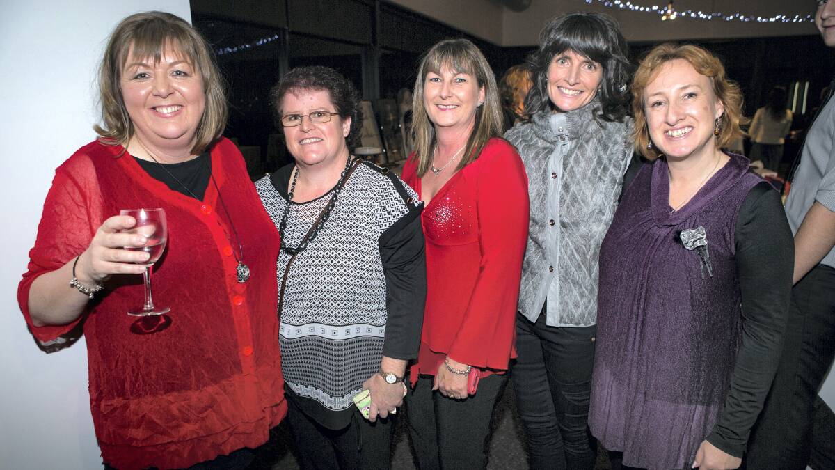 Mother Suzy Knox, of Youngtown, Mandy Lovegrove, of Bridport, Catherine McKerrow, of Newnham, Jo Freeman and Rachel Graham-Hilder, of Launceston, at the cocktail party In Launceston to raise funds for Lizzy Knox. Picture: HAYDN ROBERTSON