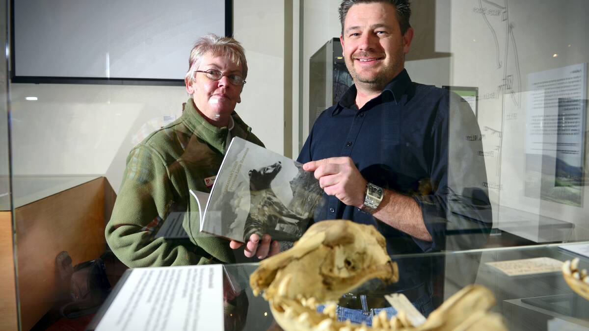 QVMAG collections officer Tammy Gordon and natural sciences curator David Maynard have co-authored a book about the Tasmanian tiger. Picture: PHILLIP BIGGS