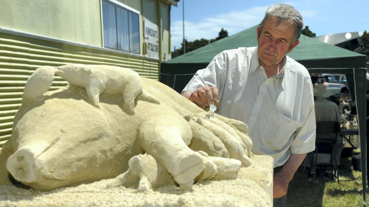 Sand sculptor Peter Bignell, of Kempton.
