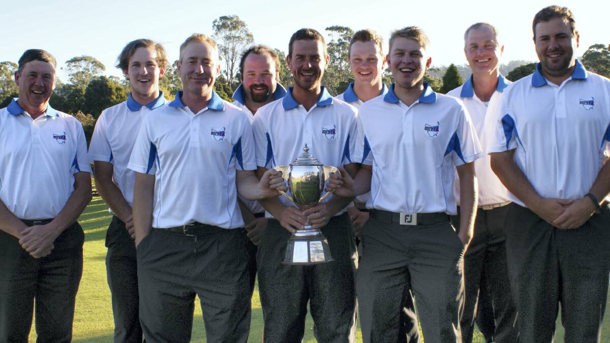 The Thyne Trophy-winning Northern men’s  golf team were all smiles after yesterday’s win.