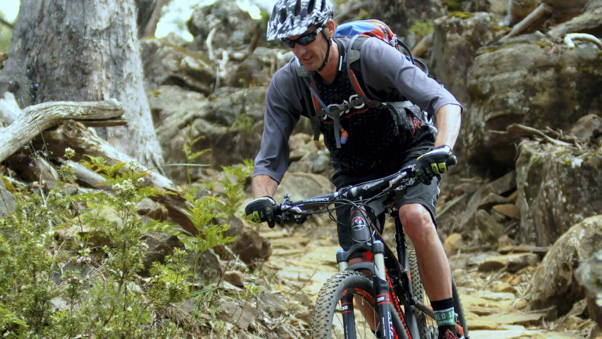 Mountain bike guru Joey Klein experiences a trail at Hollybank Forest. Picture: NEIL RICHARDSON