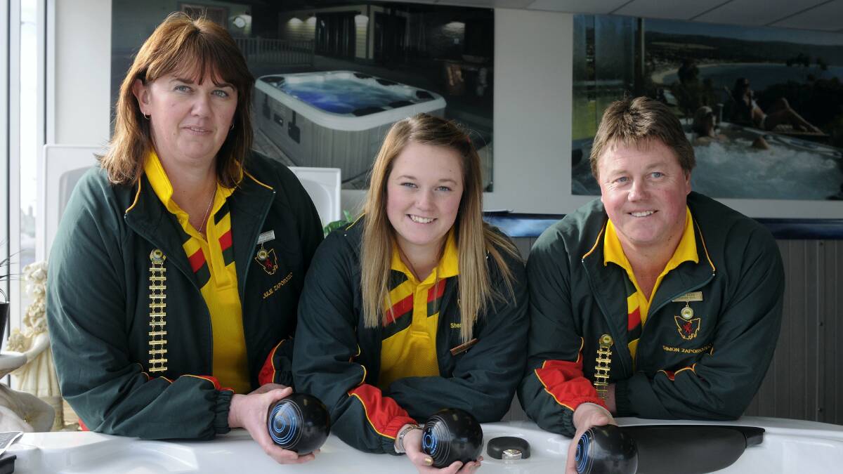 Julie, Shenaye, 16, and Simon Zaporozec won three medals at the indoor bowls championships.  Picture: PAUL SCAMBLER