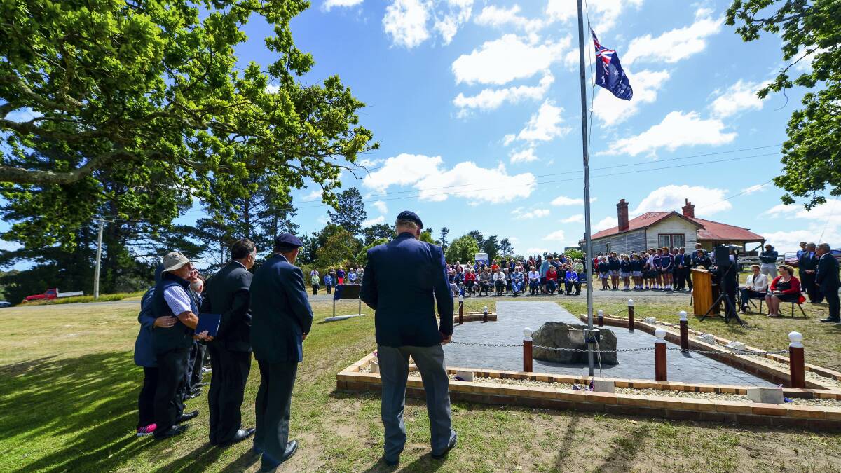 Residents and descendants of soldiers from Lefroy who died in World War I gather for the rededication of the town’s Memorial Avenue in Richards Street. Pictures: PHILLIP BIGGS