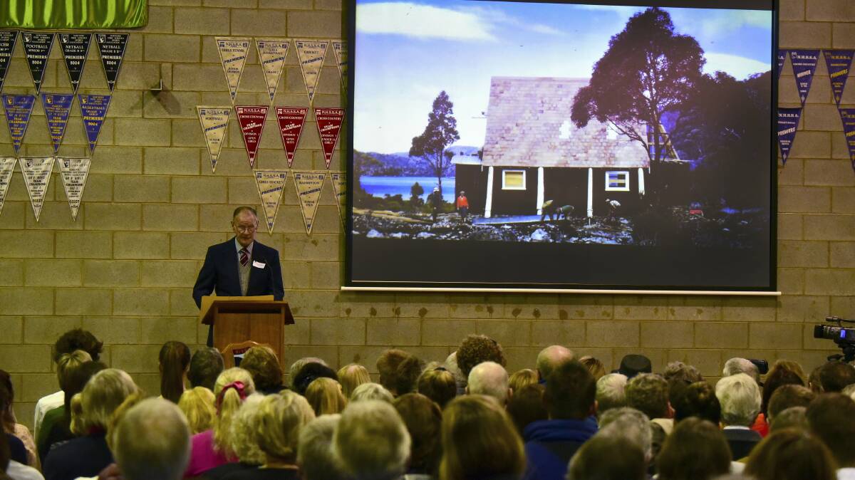 Phil Woodforde talks about the building of the Scott-Kilvert hut. Picture: PAUL SCAMBLER