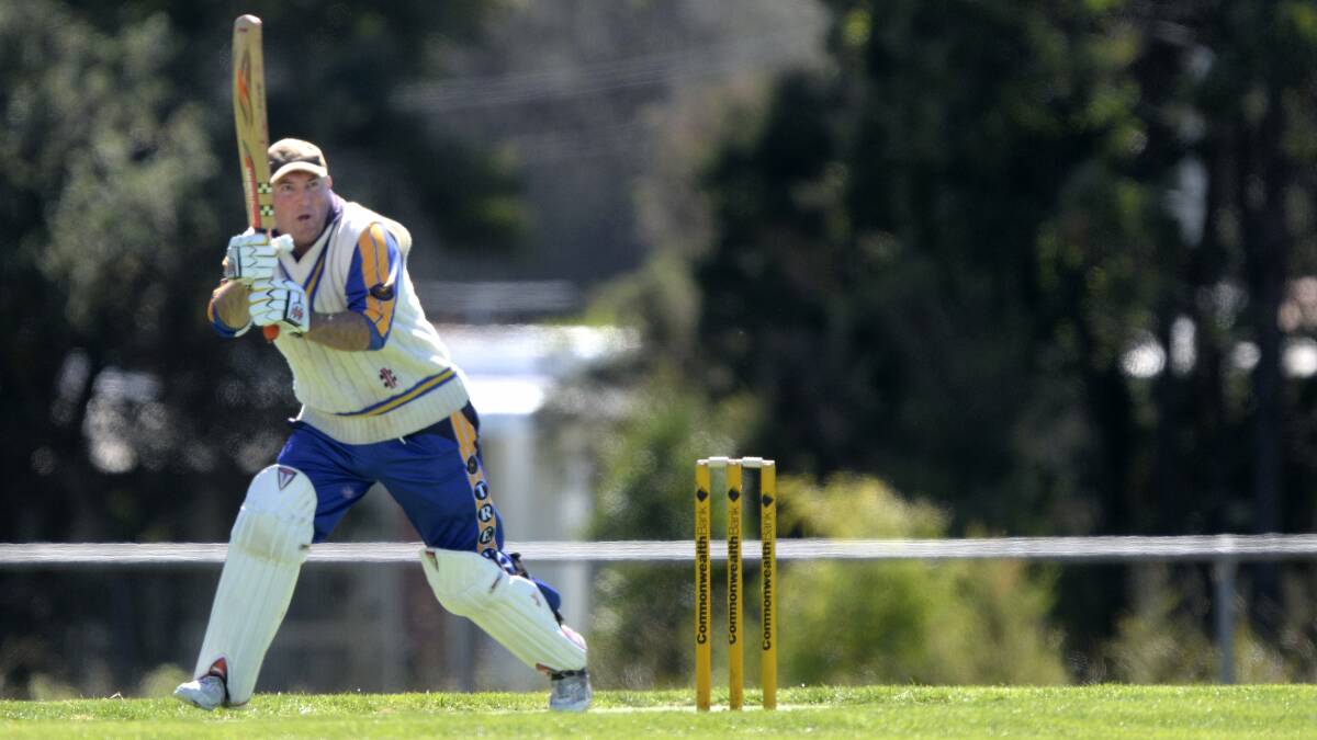 Trevallyn's Matthew Cocker gets the ball away for more runs on his way to a valuable 62 yesterday against  Longford. Picture: MARK JESSER.