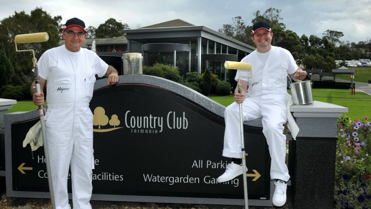 Country Club Tasmania's latest facelift is welcomed by property services manager Stan Toleman and general manager Matthew Hardman.  Picture: PAUL SCAMBLER

