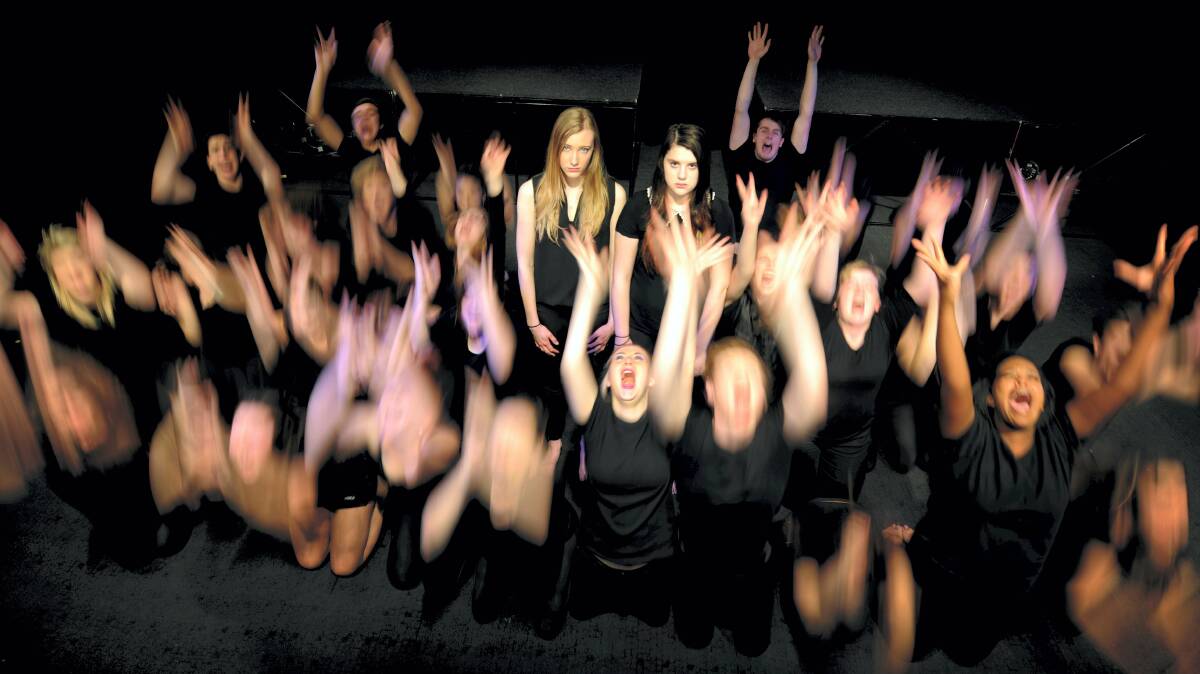Launceston College drama students rehearse their production of Myth Project: Twin. Picture: GEOFF ROBSON