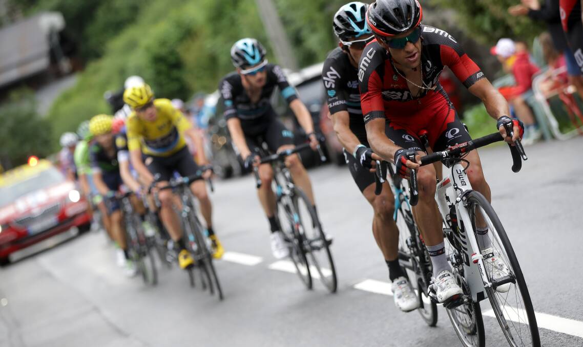 Rich pickings: Richie Porte leads his former Sky teammates including eventual champion Chris Froome during the Tour de France. Picture: Getty Images