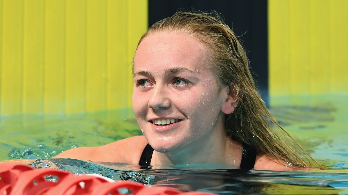 Free call: Tasmanian Ariarne Titmus after winning the women's 800m freestyle during the Australian Swimming Championships in Brisbane in April. Picture: Getty Images