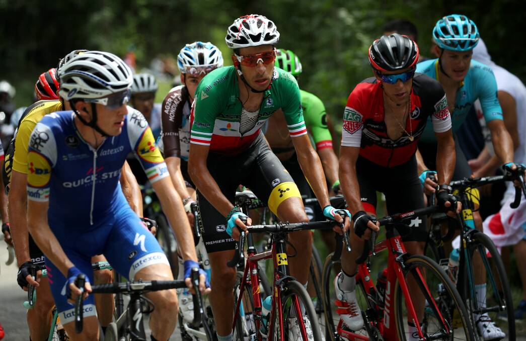 Richie Porte with rivals Dan Martin and Fabio Aru shortly before his Tour de France crash. Picture: Getty Images