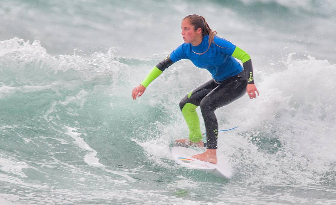 Wave rider: Bella Goward in her element. Picture: Laki Anagnostis.