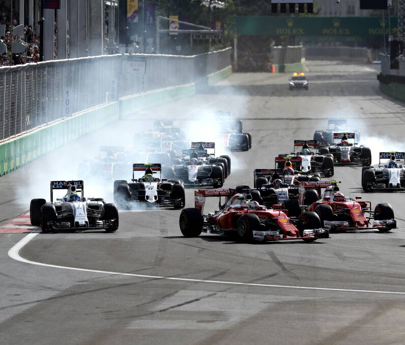 Get Baku: Mayhem during the European Formula One Grand Prix in Azerbaijan last month. Picture: Getty Images
