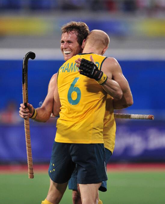 Plenty to smile about: Tasmanian hockey player David Guest in action for the Kookaburras at the 2008 Olympic Games in Beijing.