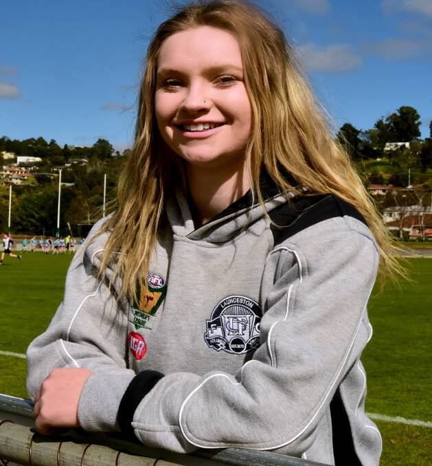 SPOTLIGHT: Launceston Football Club's Daria Bannister is ready to showcase her footy talents in Melbourne over the weekend, with an eye on her prospects for the upcoming inaugural National Women's League. Picture: Neil Richardson