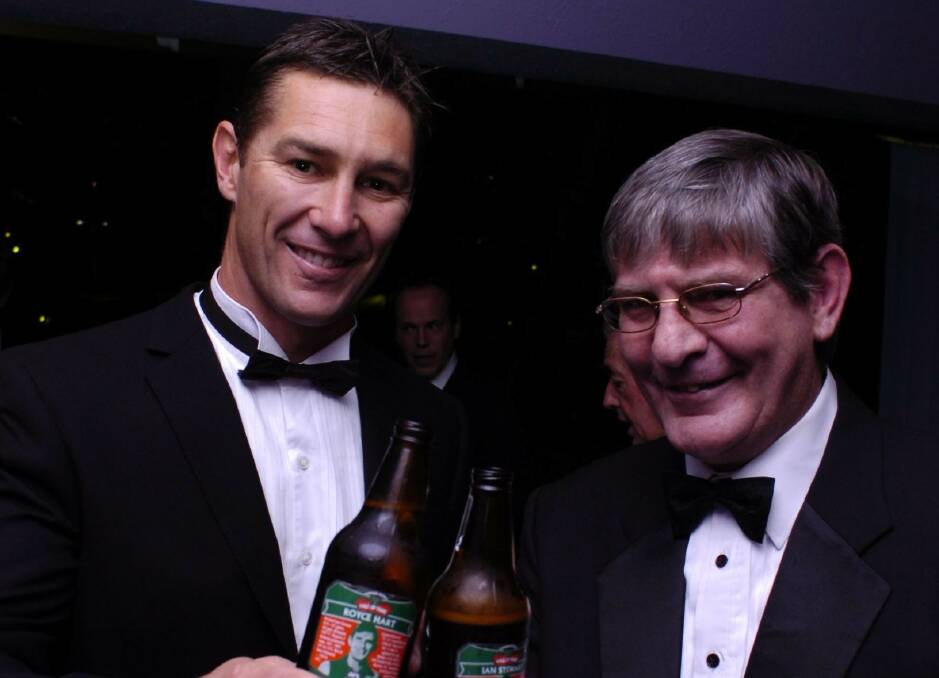 THE GREATS: Alastair Lynch and Royce Hart at the 2006 Tasmanian Football Hall of Fame function in Hobart.