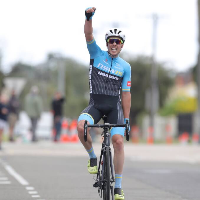 Tom Robinson celebrates in Bairnsdale. Picture: Con Chronis.