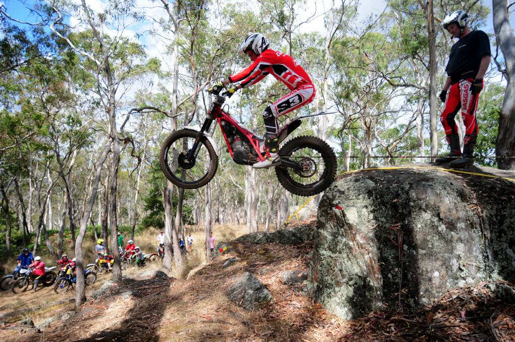 Rock star: Tasmanian expert Chris Bayles, pictured at the 2014 trials, will compete in the top class at at Mount Joy, Powranna, this weekend.