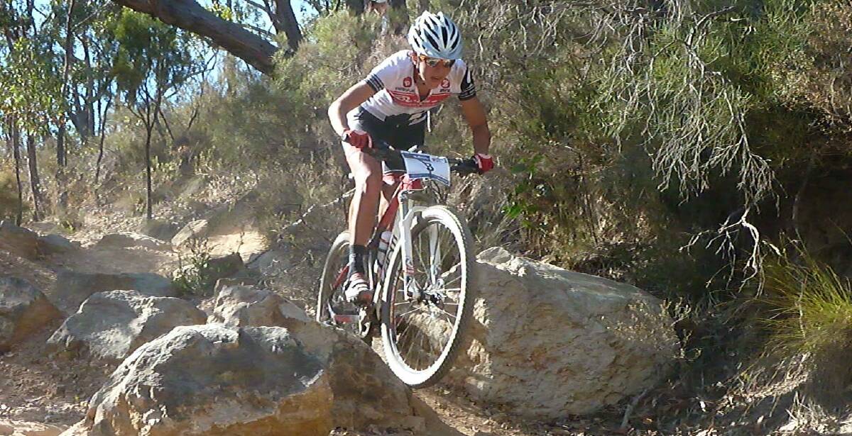 Elite level: Fry competing at the 2012 national mountain bike championships in Adelaide.