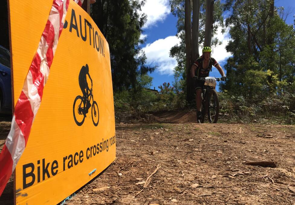 Eat dirt: Mountain bikers explored the darkest reaches of Devonport and Penguin as part of the Australian Masters Games at the weekend. Picture: Rob Shaw.