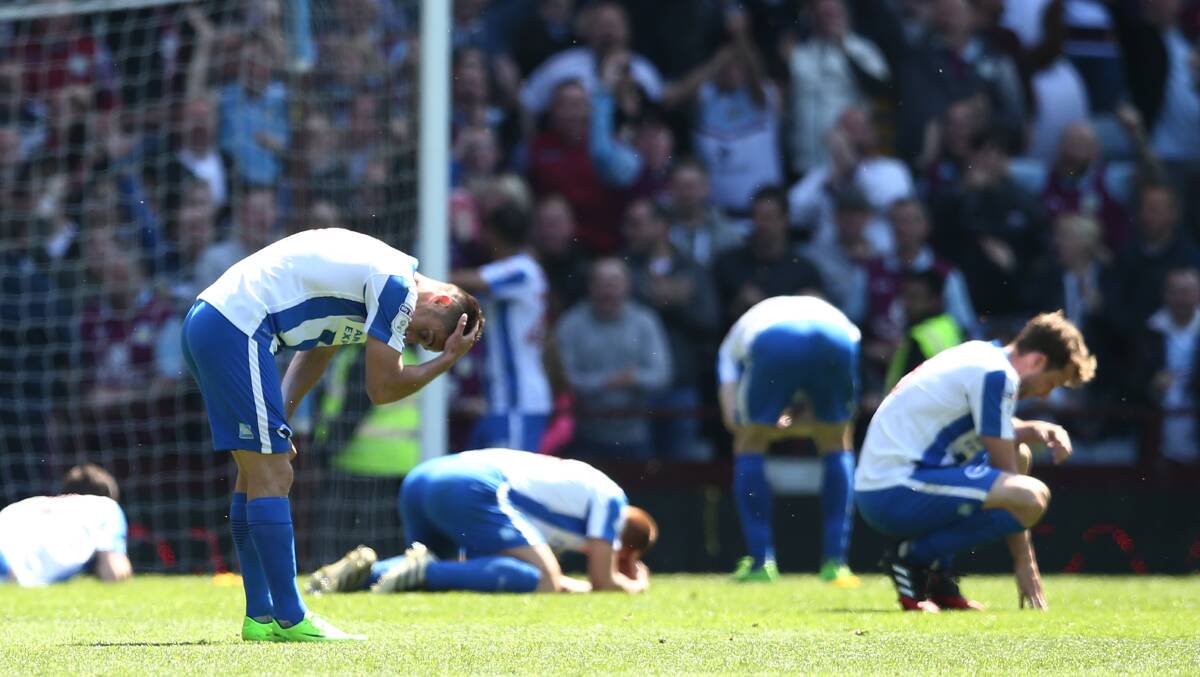 Seagull droppings: Dejected Brighton players after Aston Villa's last-minute equaliser. Picture: Getty Images
