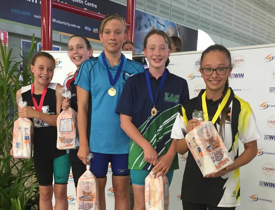 Record-breakers: Olivia Nichols, Alexandra Dobell-Hall, Nicole Briscoe, Emily Mitchell and Millie McGregor. Pictures: Rob Shaw