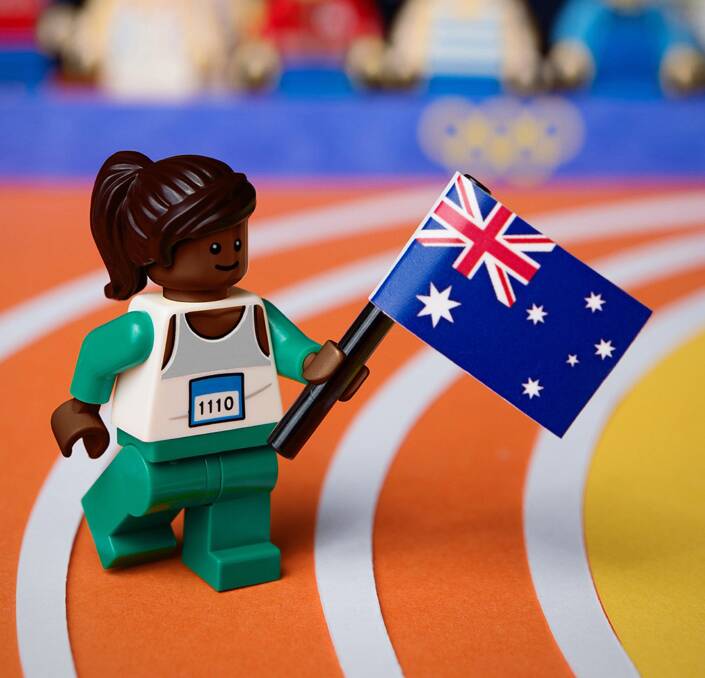 Building blocks: Lego attempted to recreate Australia's greatest sporting moments, including Cathy Freeman winning gold at the 2000 Sydney Olympic Games. The set required a lot of bricks.