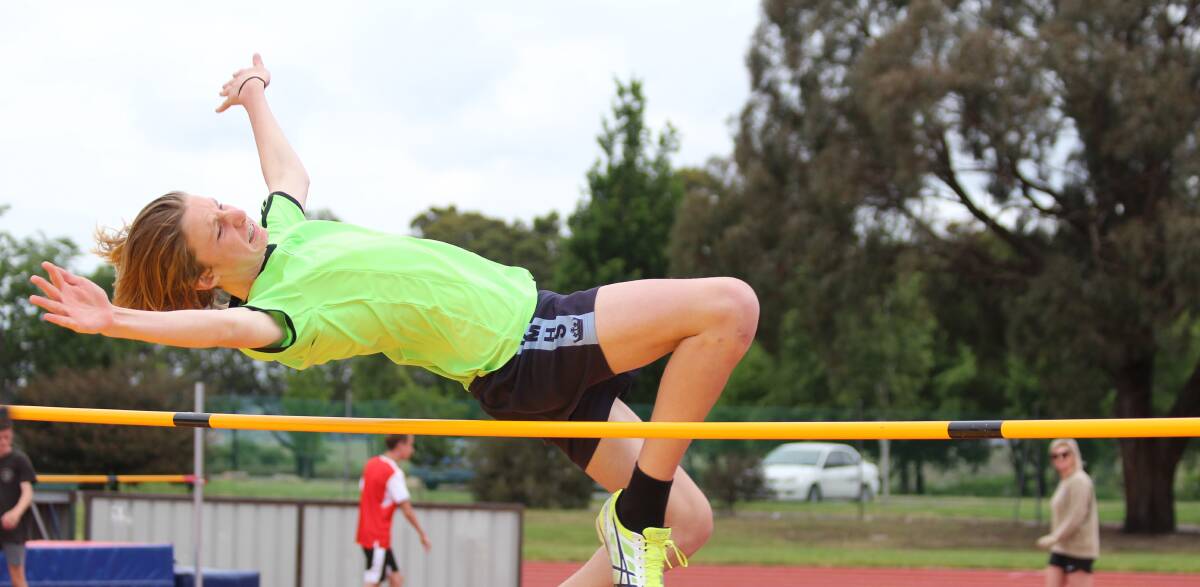 Raising the bar: Grade 9 Connor Williams in the high jump.