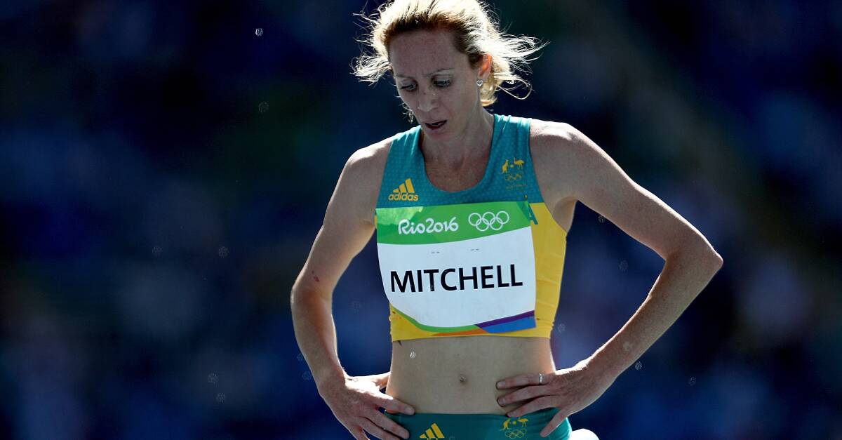 CHALLENGE: Victoria Mitchell gathers her breath after the 3000m steeplechase in Rio. Picture: Getty Images