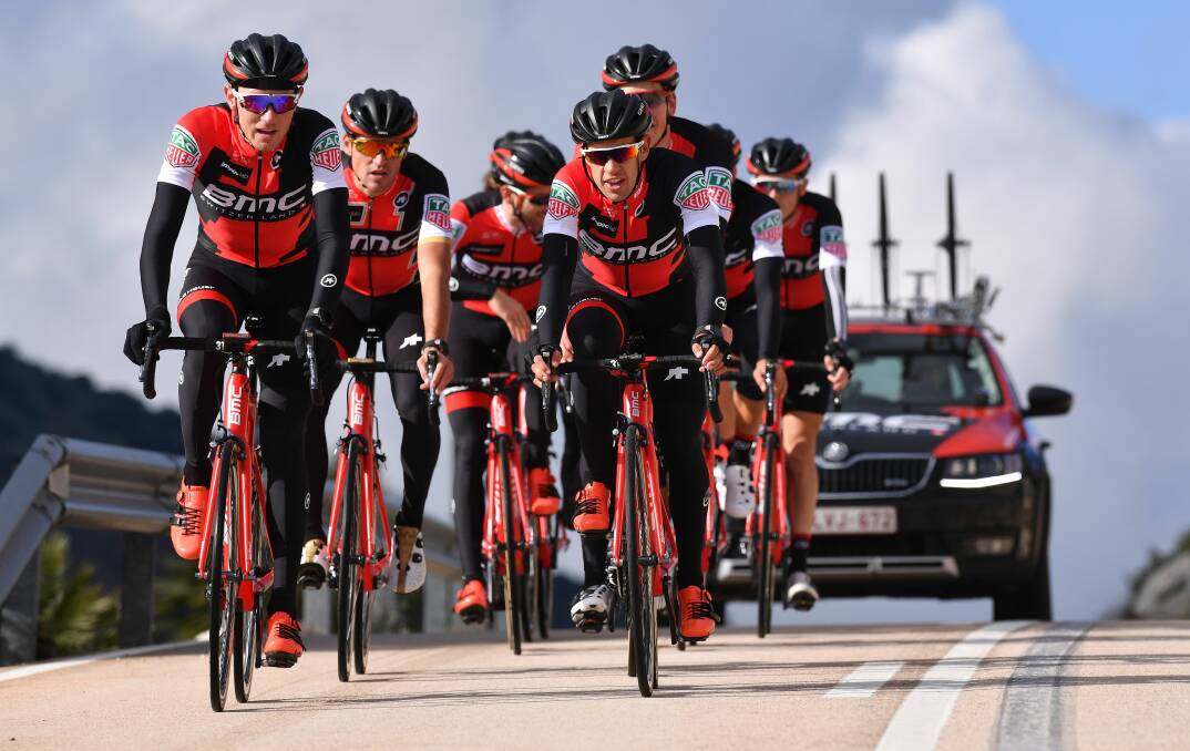 Road ahead: Richie Porte (front right) has nothing but praise for his BMC teammates ahead of the Tour de France. Picture: Getty Images