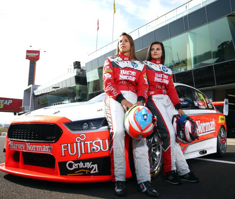 Sister act: Co-drivers Simona De Silvestro and Renee Gracie at last year's Bathurst 1000. They'll be back on the grid this year in a Kelly brothers Nissan Altima  Picture: Getty Images