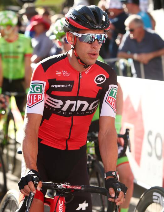 Focused: Race favourite Richie Porte is a picture of concentration on the start line of the Tour Down Under. Picture: Getty Images