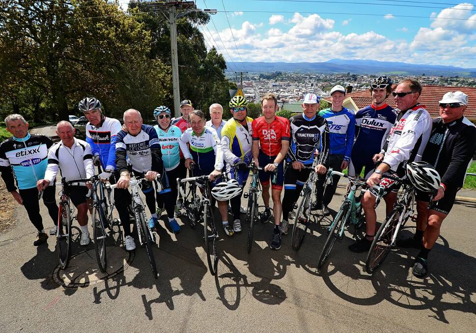 Summit meeting: A group of avid riders tested out the prologue course in Brisbane Street West.