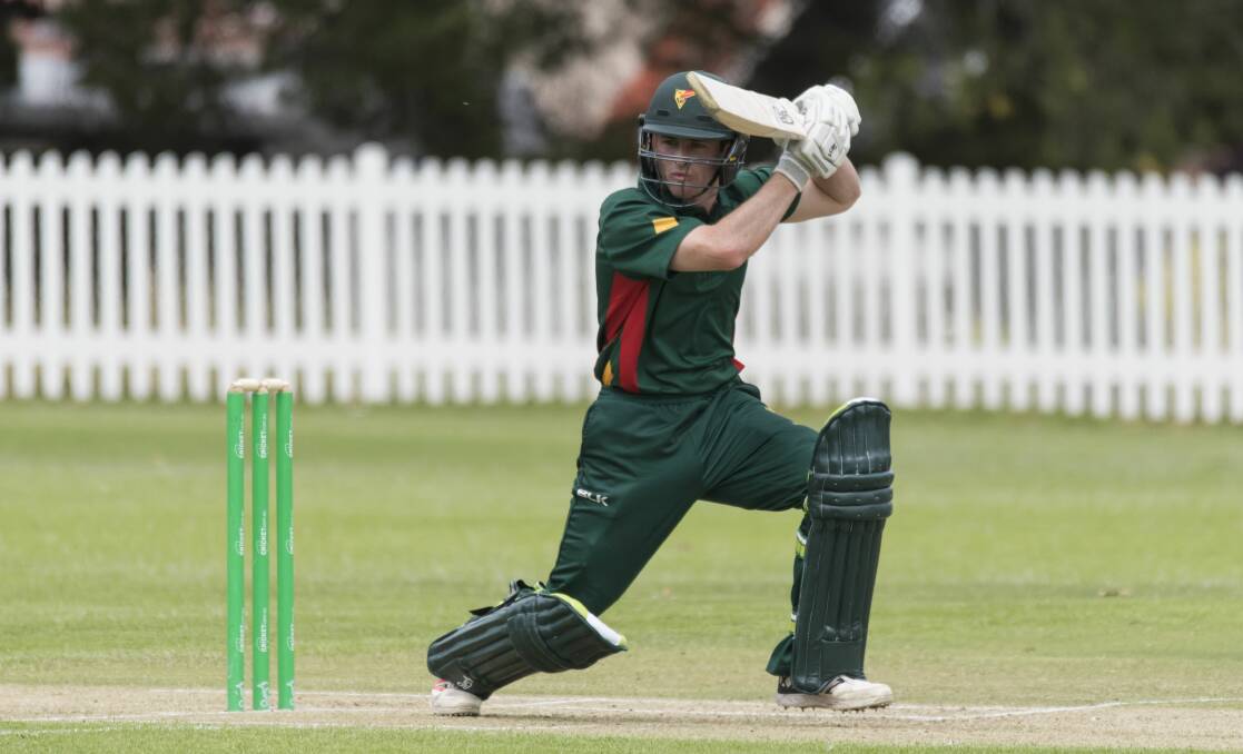 Tasmanian batsman Mac Wright at the 2016 Australian under-19 cricket championships in Adelaide. Picture: Brody Grogan