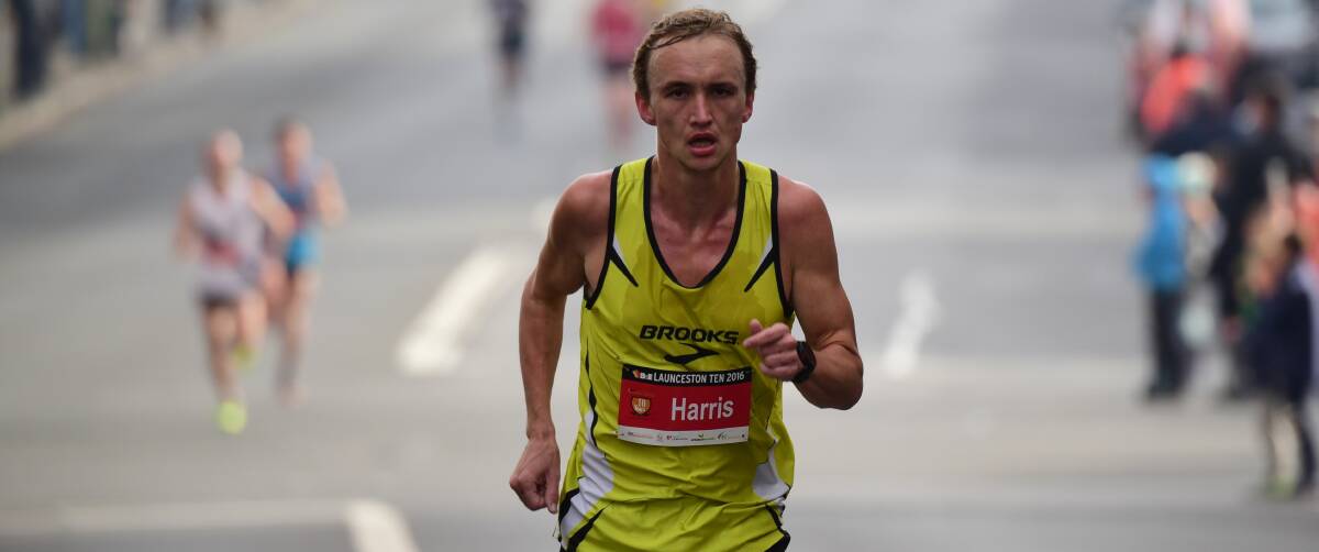 Focused: Launceston runner Josh Harris.