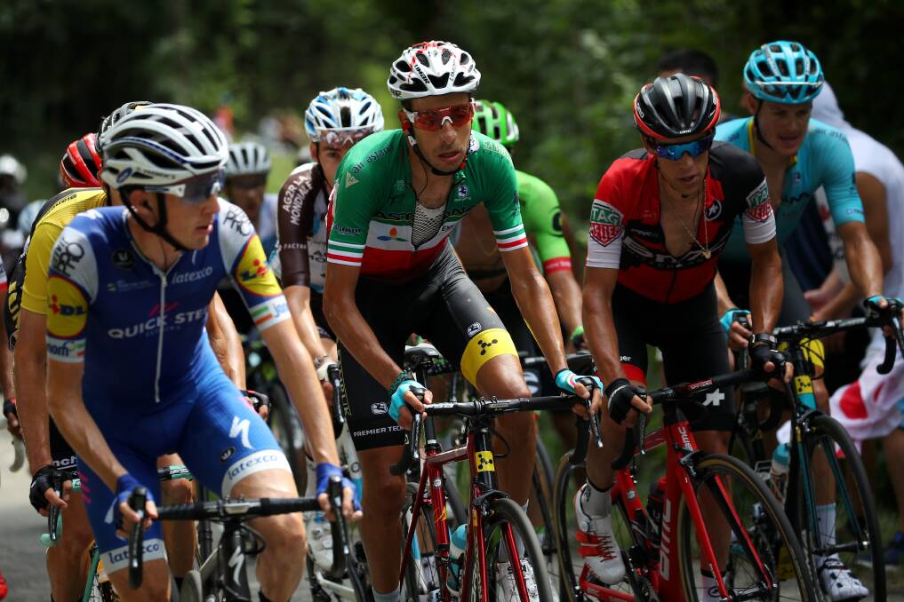 Looking up: Richie Porte (right) with rivals Dan Martin and Fabio Aru shortly before his accident in the Tour de France. Picture: Getty Images