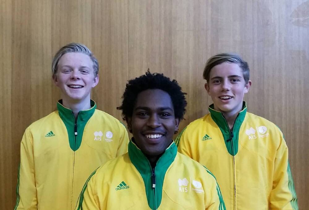 Tassie talents: Josh Hedley-Williams, Makonnen Brown and Ned Whiting are all set to represent their state.
