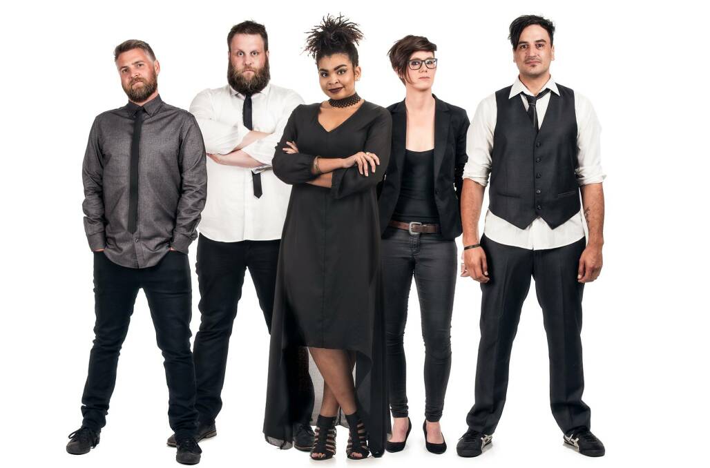 ON TARGET: Launceston band Agent 99, with lead vocalist Shanice Chuku, centre. Picture: supplied