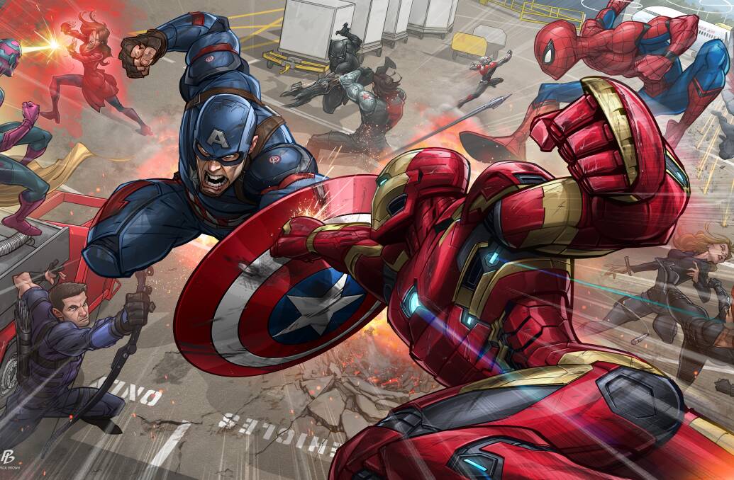 PACKS A PUNCH: Pat Brown's artwork used to promote Captain America: Civil War. 