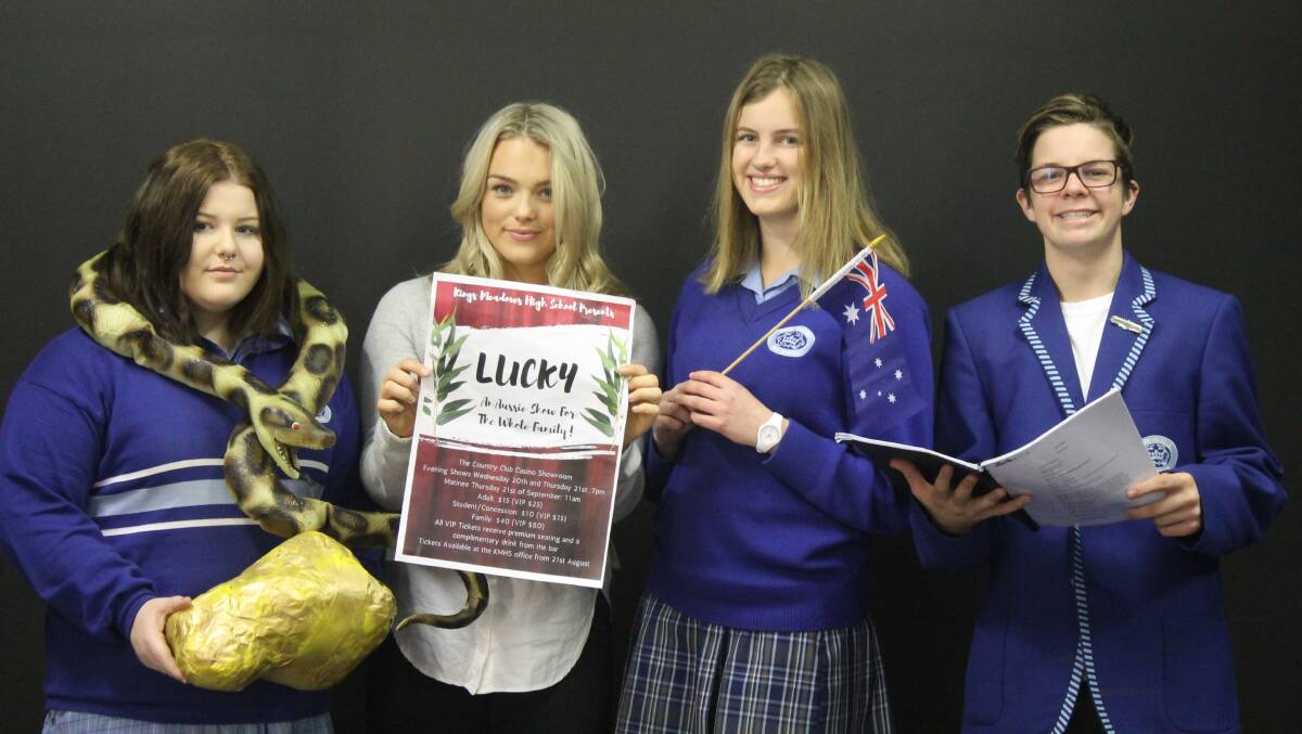 STAGE STARS: Kings Meadows High School students Madison Digney, Ava Wheatley, Melinda Fullbrook and Jonte Gittus are part of the production Lucky. Picture: Ruby Stevenson