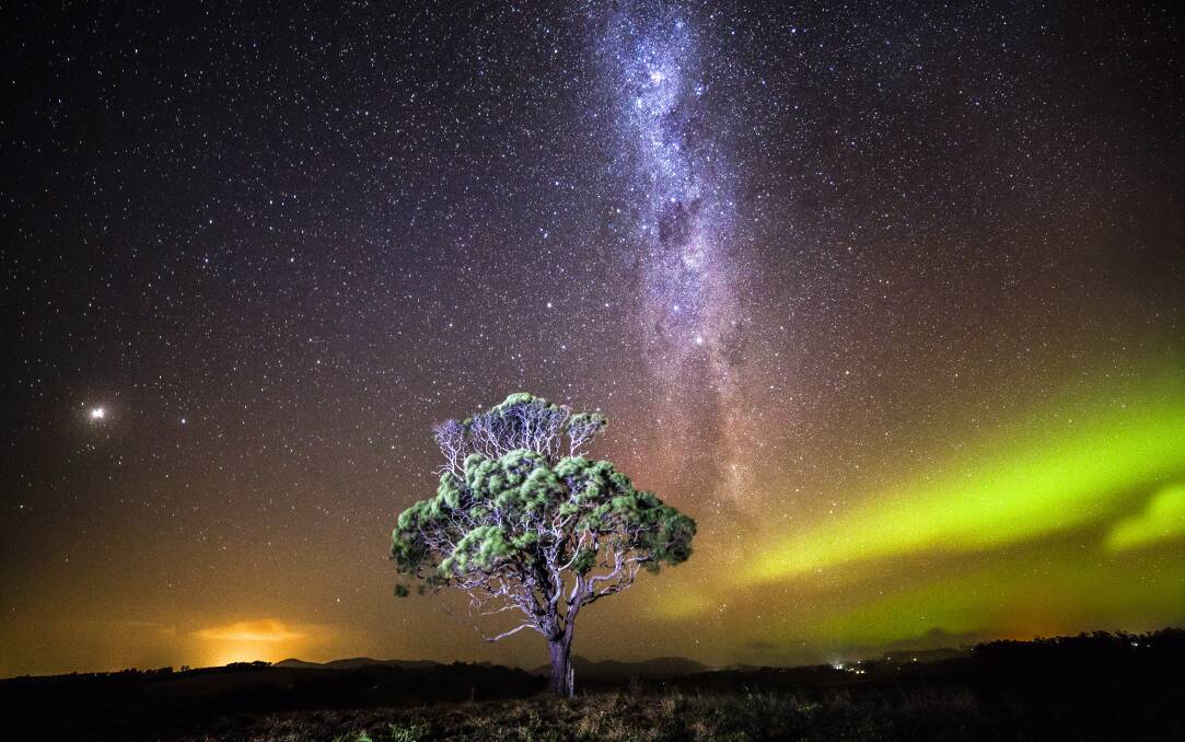 LIGHT: The glow of the Aurora australis lights up the night sky at Stowport on Monday. Picture: Cordell Richardson
