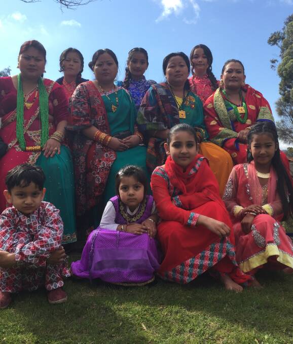 TRADITIONAL: Women from the Northern Tasmanian Bhutanese community celebrate Teej with singing, dancing, prayer and food. Picture: Sarah Aquilina