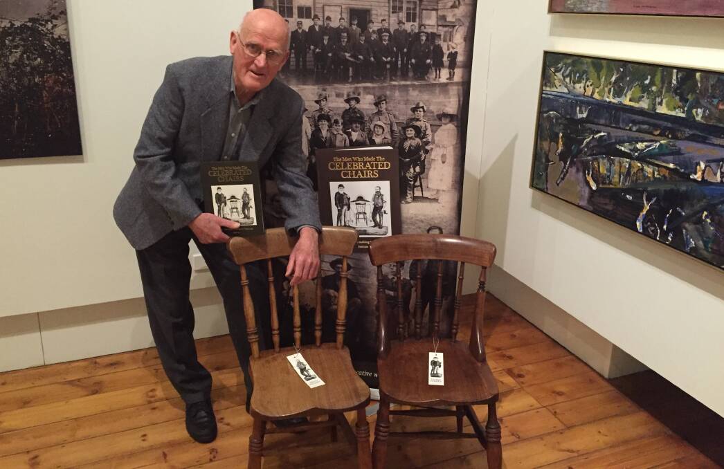 Denis Lake at the launch of his book at the Queen Victoria Art Gallery.