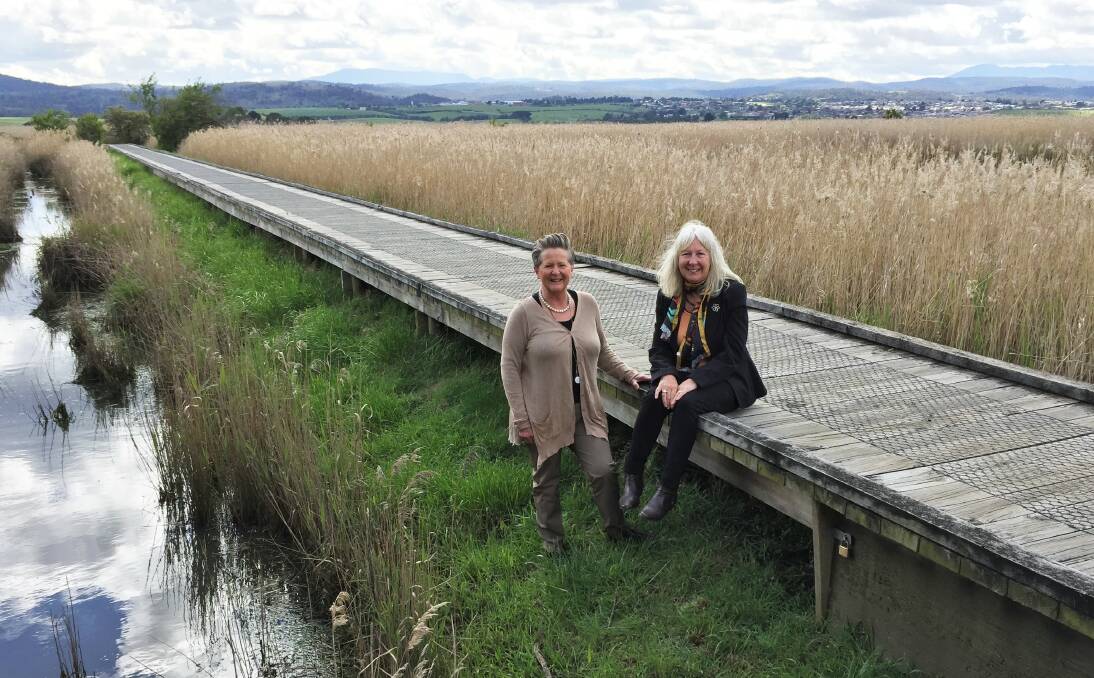 FESTIVITIES: Chairperson of the cultural committee Robyn Barnet and Artentwine vice chair Hilary Keeley prepare to host a series of events at the Riverside Wetland. Picture: Sarah Aquilina