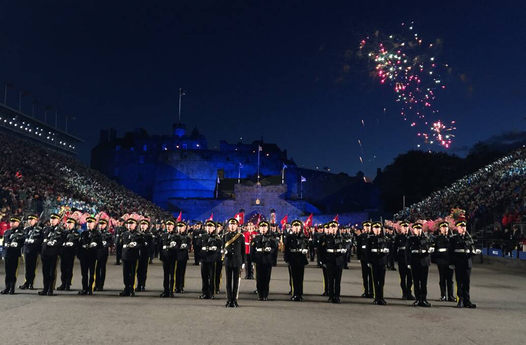 Royal Scots band marches into town