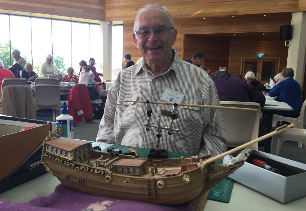 ALL ABOARD: Tony Rothwell built this model boat using wood and cast metal, it took about 12 months. Picture: Sarah Aquilina