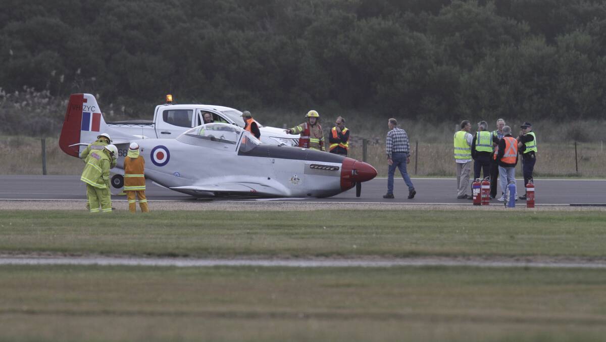 CRASH: Failed landing gear caused a light aircraft to crash at Devonport Airport. Picture: Brodie Weeding